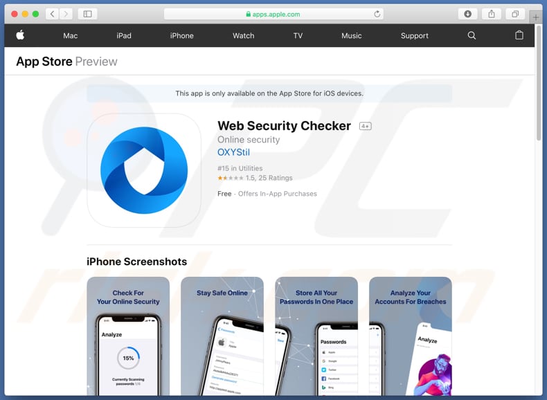 Web Security Checker download page