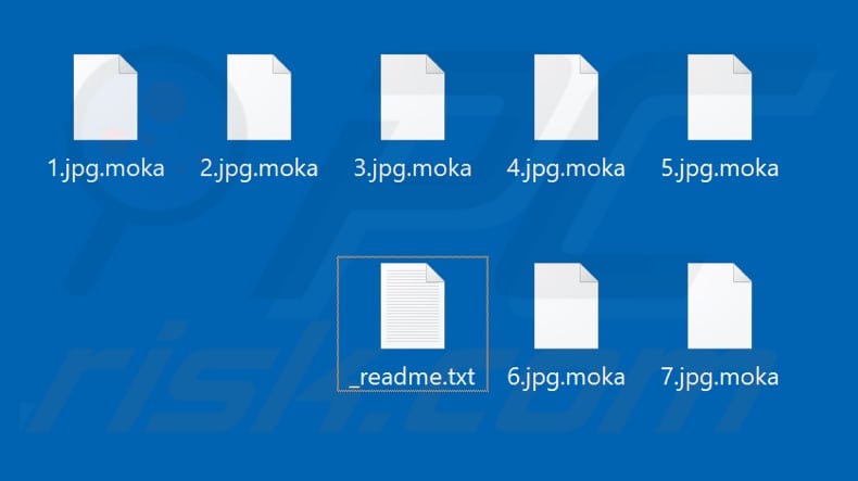 Files encrypted by Moka