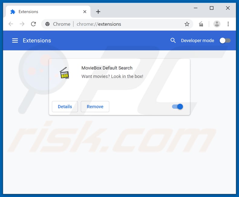 Removing feed.moviebox-online.com related Google Chrome extensions