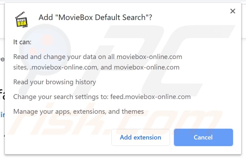 moviebox download page asks for permissions