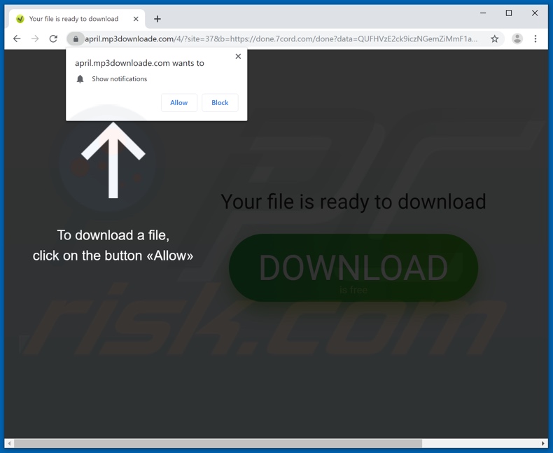 mp3downloade[.]com pop-up redirects