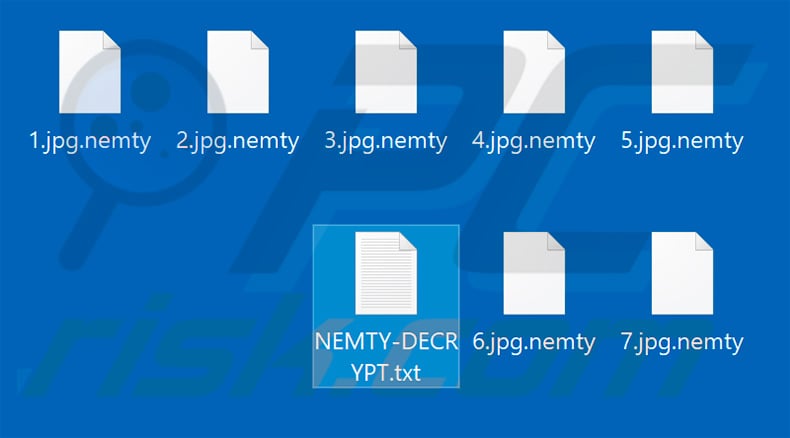 Files encrypted by NEMTY PROJECT ransomware (.nemty extension)