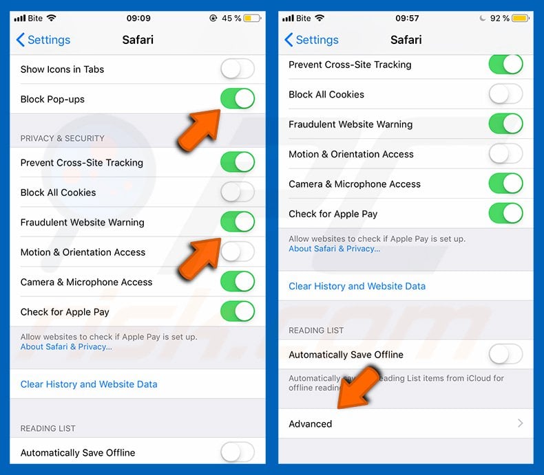 enable pop-up blocking step 2