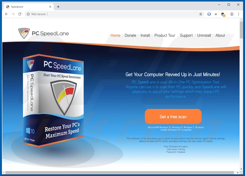PC SpeedLane promotion website