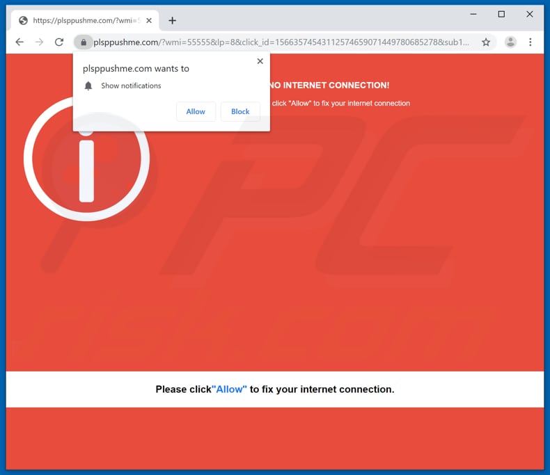 plsppushme[.]com website asking for permission to show notifications