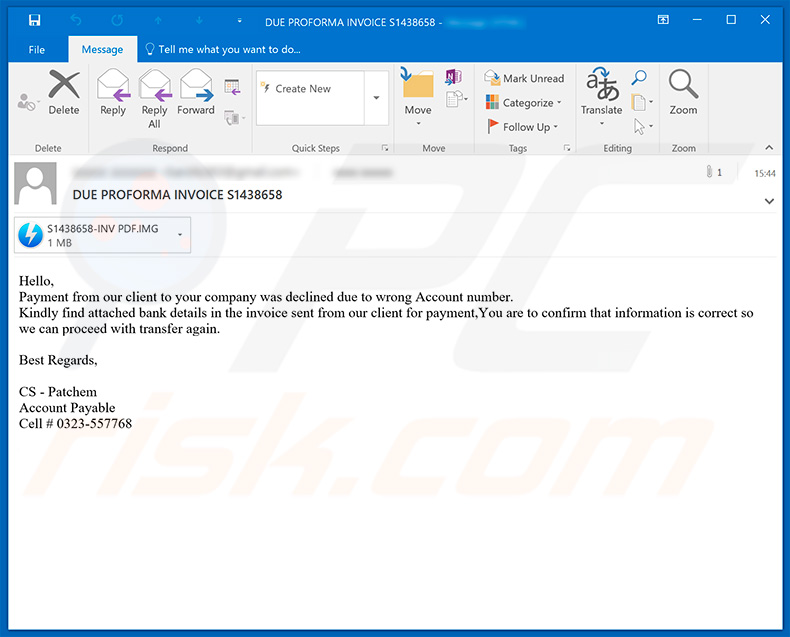 Proforma Email Virus - FormBook