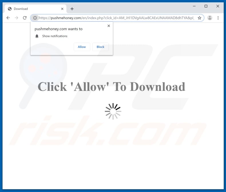 pushmehoney[.]com pop-up redirects