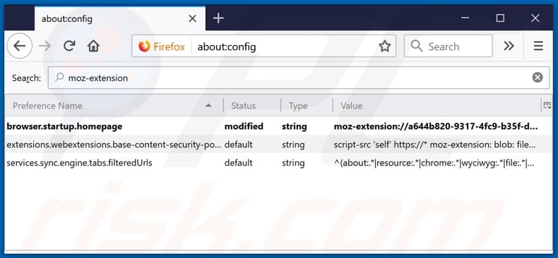 Removing search.hquicklocalweather.com from Mozilla Firefox default search engine