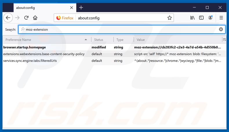 Removing search.radionowtab.com from Mozilla Firefox default search engine