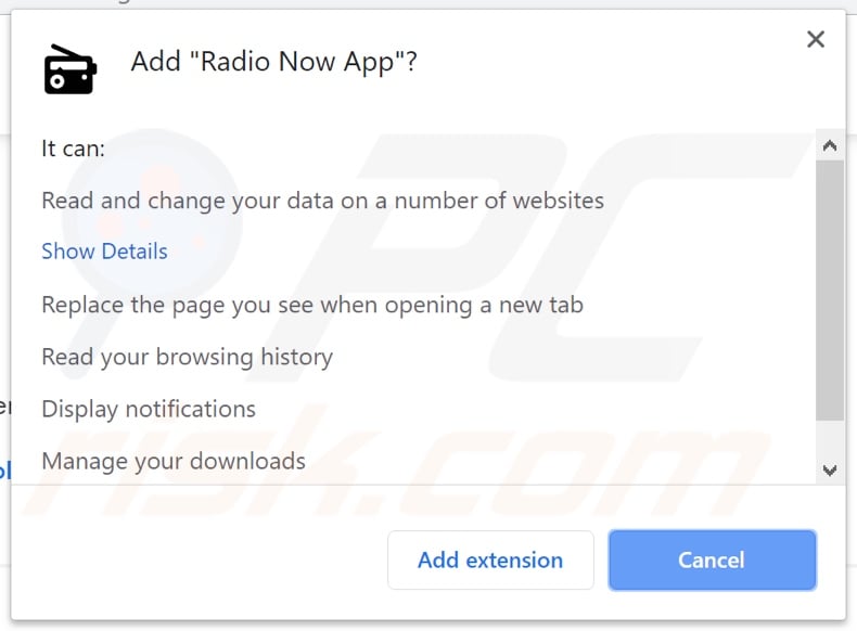 Radio Now App asking for permissions