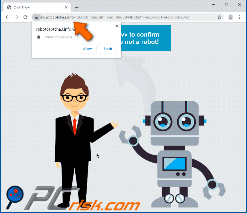robotcaptcha3[.]info website appearance (GIF)