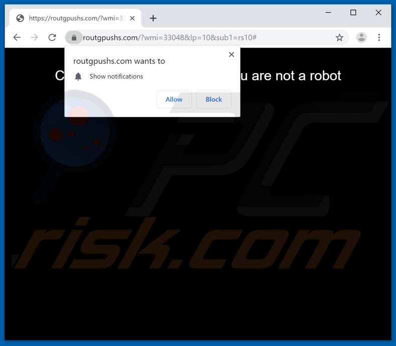 routgpushs[.]com pop-up redirects