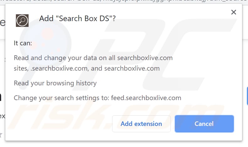 Search Box DS app asks various permissions