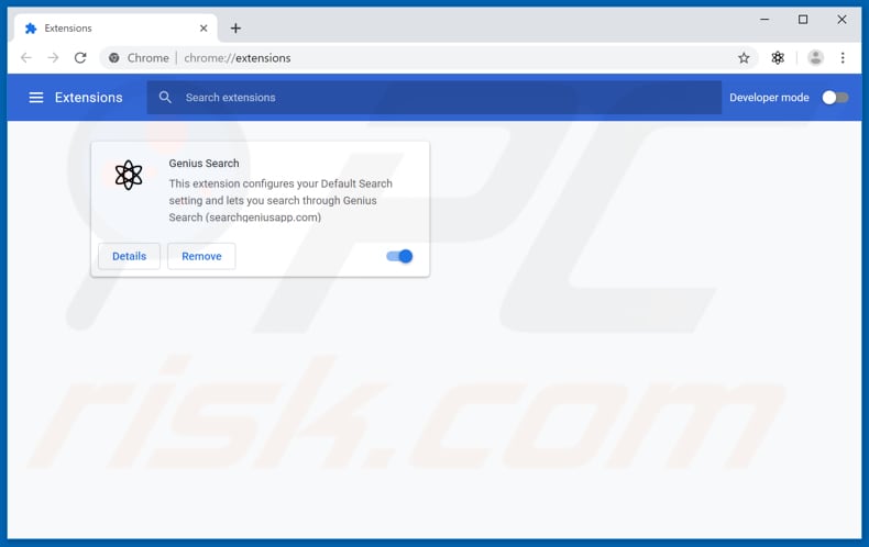 Removing searchgeniusapp.com related Google Chrome extensions