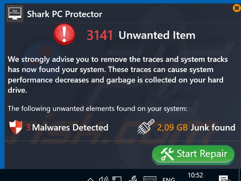 Shark PC Protector push notification