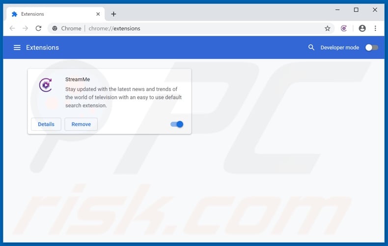 Removing feed.stream-me.com related Google Chrome extensions