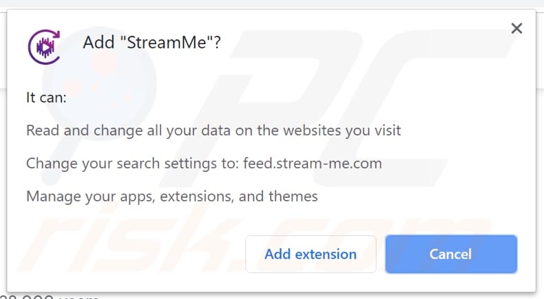 Official StreamMe browser hijacker installation setup