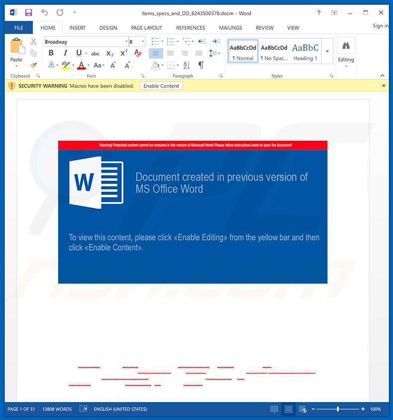 TrickBot Trojan spreading MS Word document