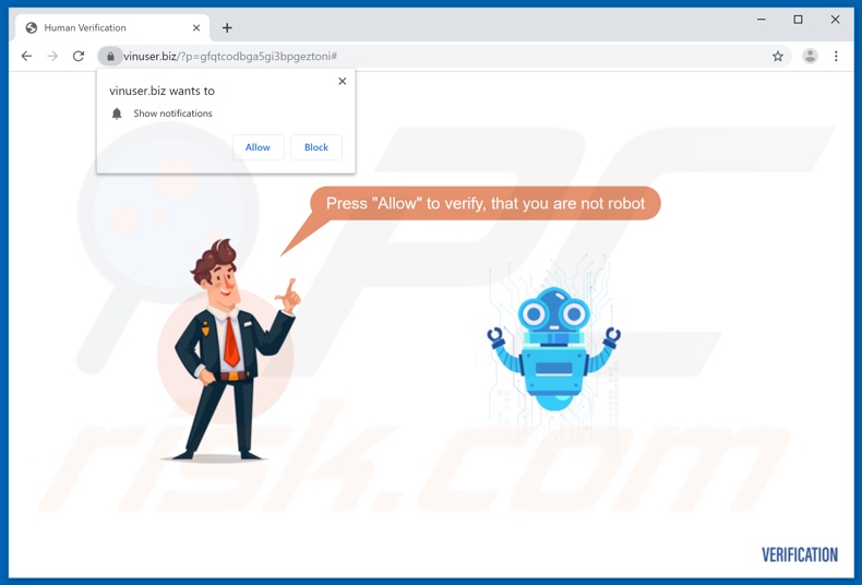 vinuser[.]biz pop-up redirects