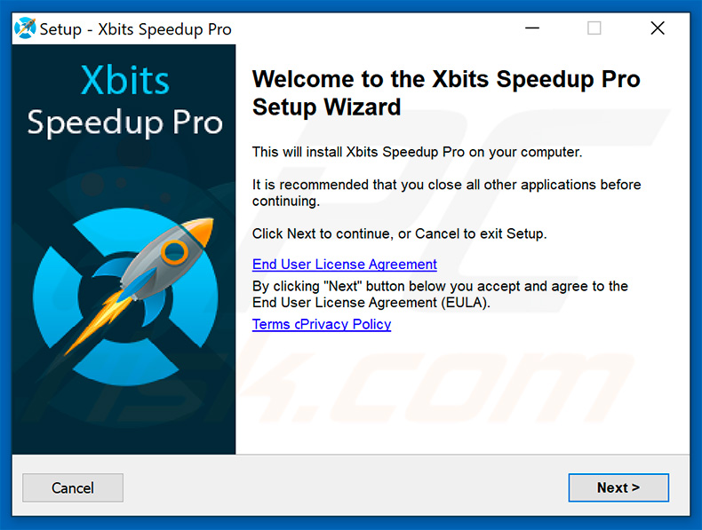 Xbits Speedup Pro installation setup