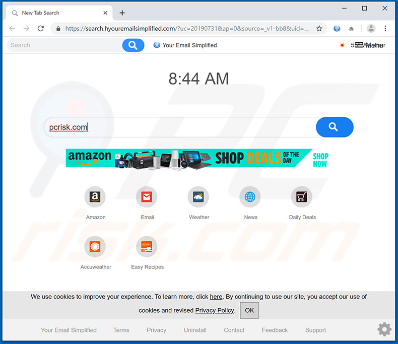search.hyouremailsimplified.com browser hijacker