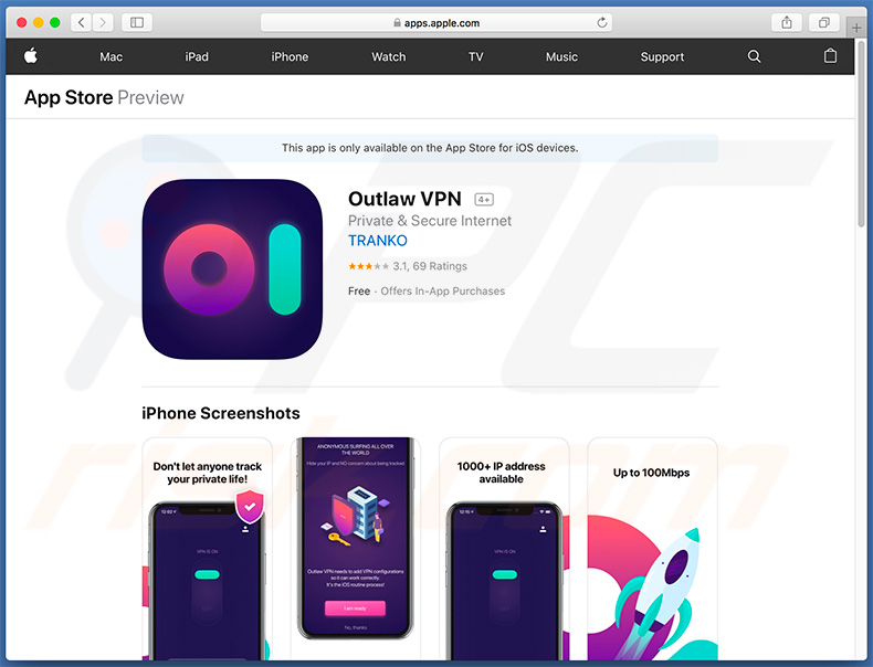 Outlaw VPN in App Store