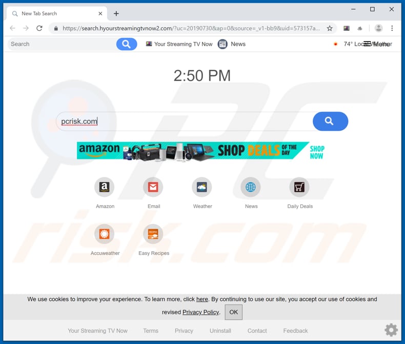 search.hyourstreamingtvnow2.com browser hijacker