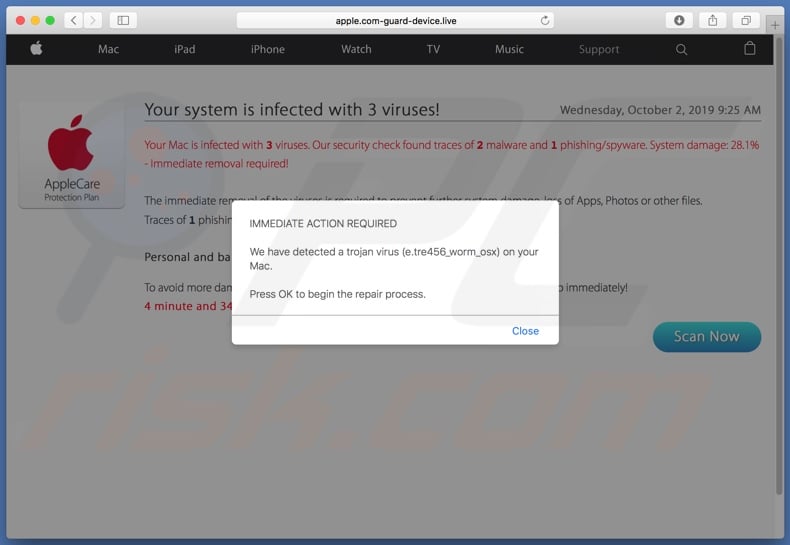 apple.com-guard-device[.]live scam