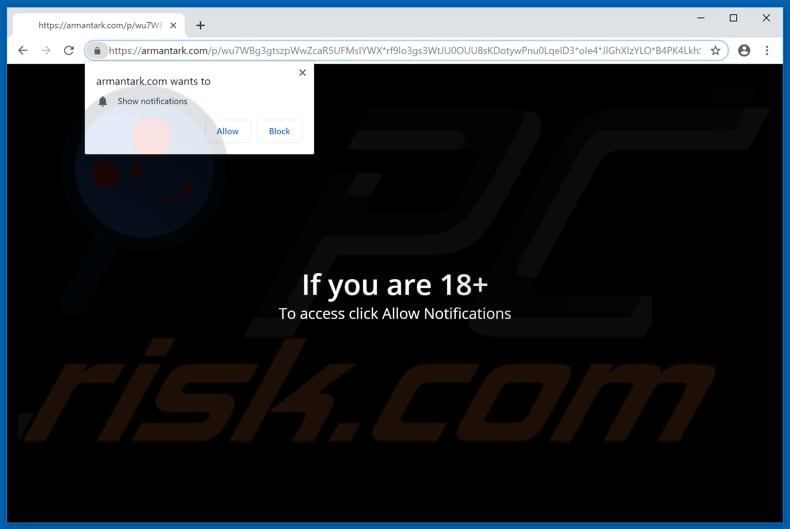 armantark[.]com pop-up redirects