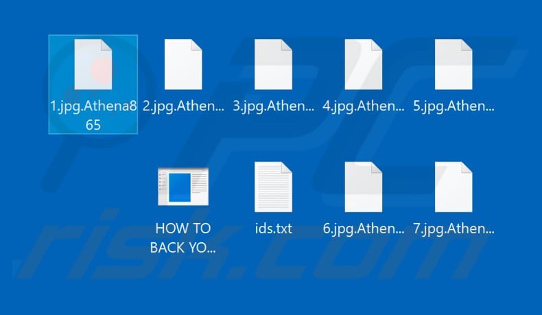 Files encrypted by Athena865