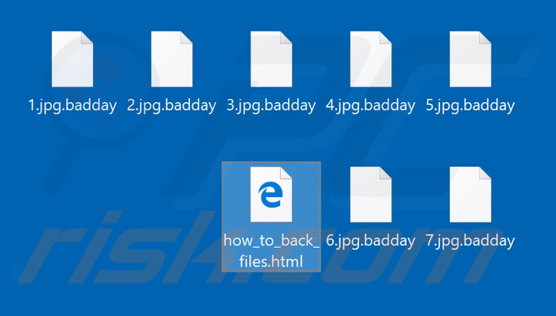 Files encrypted by Badday