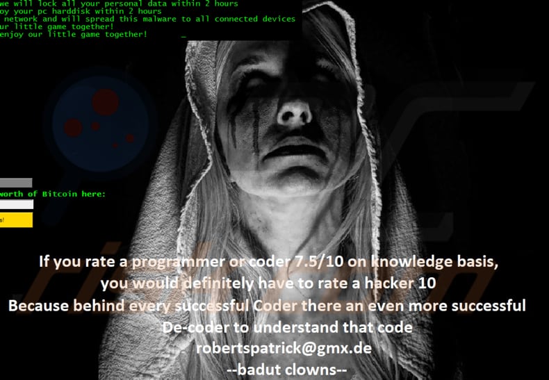 Badut Clowns ransomware background image