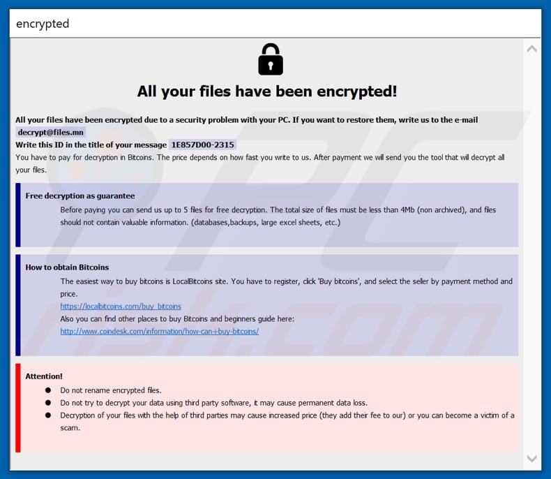 Banks decrypt instructions