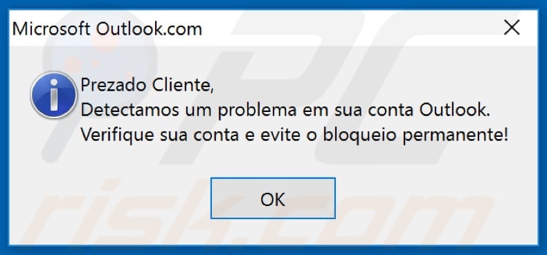 casbaneiro fake outlook pop-up