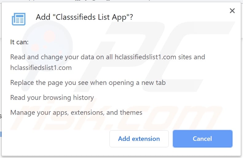 Classsifieds List App asking for permissions