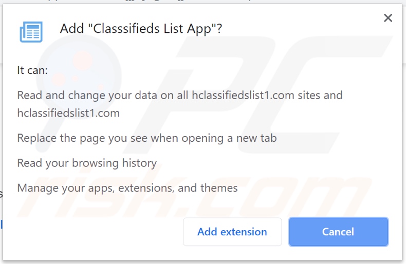 Classsifieds List App asking for permissions