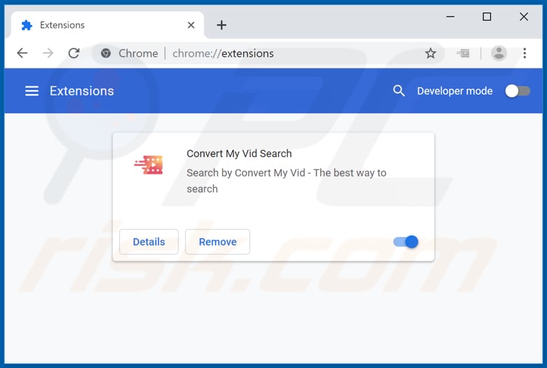 Removing feed.convertmyvid.com related Google Chrome extensions