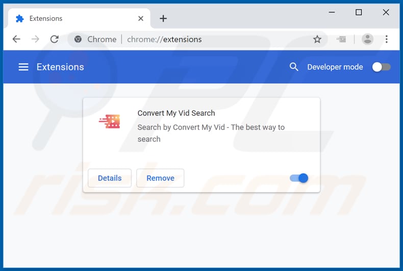Removing feed.convertmyvid.com related Google Chrome extensions