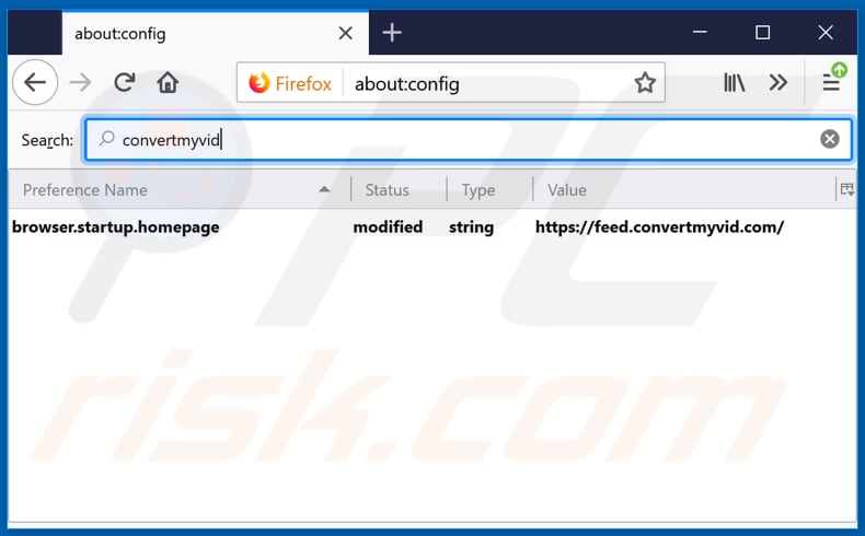 Removing feed.convertmyvid.com from Mozilla Firefox default search engine