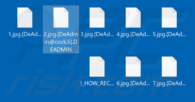 Files encrypted by DEADMIN LOCKER