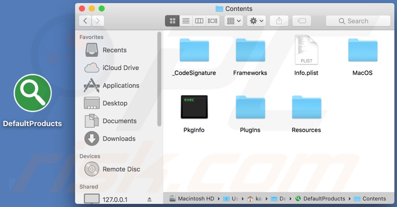 DefaultProducts install folder and desktop shortcut