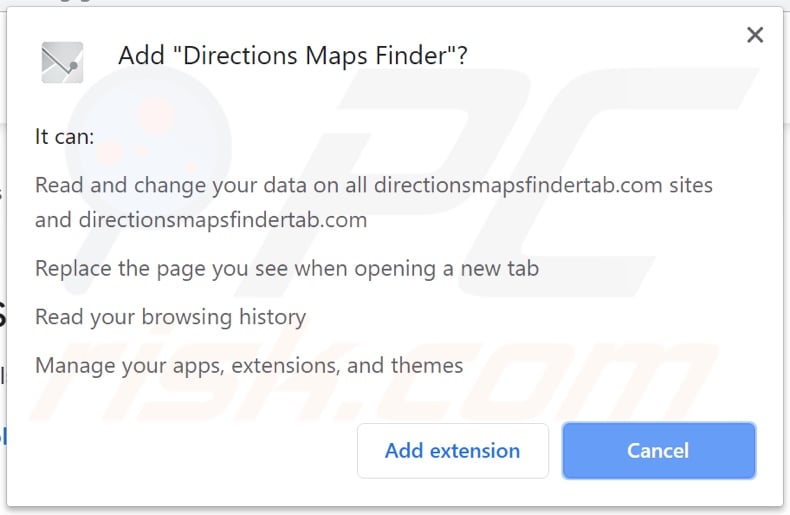 Directions Maps Finder asking for permissions