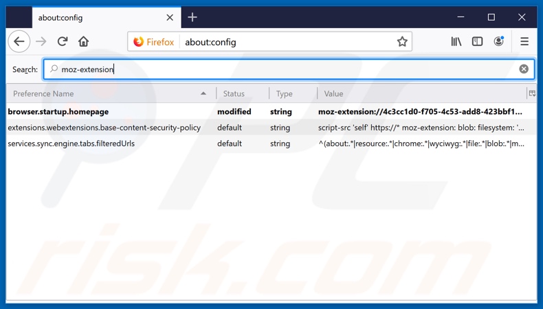 Removing search.easyformsnowtab.com from Mozilla Firefox default search engine
