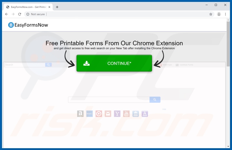 Website used to promote Download Forms Now browser hijacker