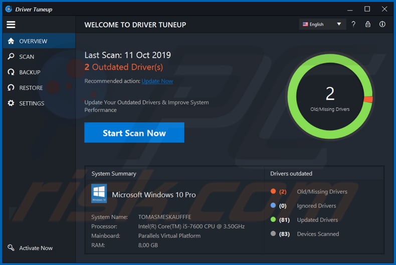 Driver Tuneup unwanted application