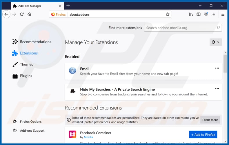 Removing search.logineasiertab.com related Mozilla Firefox extensions