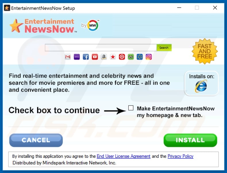EntertainmentNewsNow installer