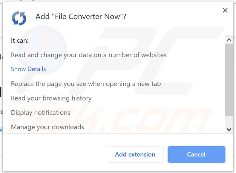 File Converter Now asking for permissions