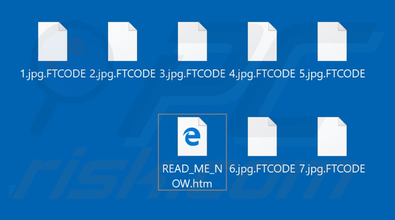 Files encrypted by FTCODE