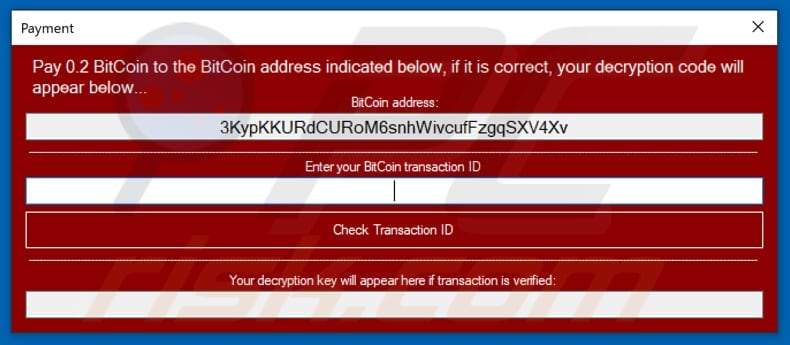 Galacti-Crypter payment information window